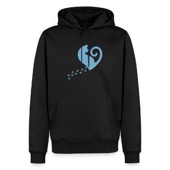 Cat Day blue - Männer Premium Bio Hoodie - Schwarz - Vorne - Nico (187cm)