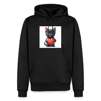 Katze Katze - Männer Premium Bio Hoodie - Schwarz - Vorne - Nico (187cm)