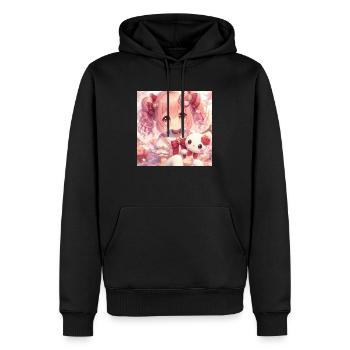 Petite fille avec sa poupée anim japonais - Sweat à capuche Premium bio Homme - noir - Devant - Nico (187cm)