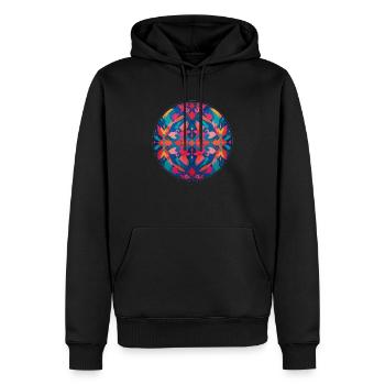 Abstract Colorful Design - Men’s Premium Organic Hoodie - black - Front - Nico (187cm)