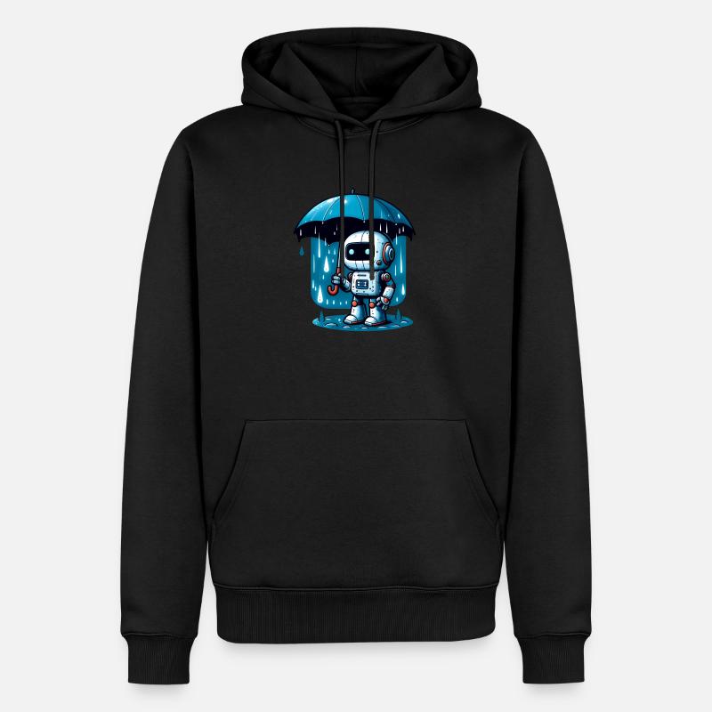 Regenschirm Bot - Männer Premium Bio Hoodie - Schwarz
