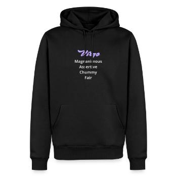Logo signe astrologique "Vierge" - Sweat à capuche Premium bio Homme - noir - Devant - Nico (187cm)