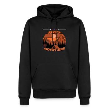Rocky Mountains Adventure - Männer Premium Bio Hoodie - Schwarz - Vorne - Nico (187cm)