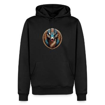 Sauvage, en colère, pugnace, combatif, motivationnel, cobra - Sweat à capuche Premium bio Homme - noir - Devant - Nico (187cm)