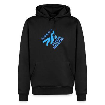 Schmeckt 20240810 180805 0000 - Männer Premium Bio Hoodie - Schwarz - Vorne - Nico (187cm)