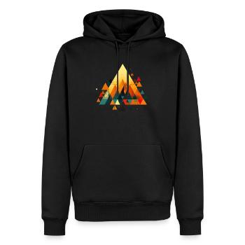Montagne géométrique de couleurs - Sweat à capuche Premium bio Homme - noir - Devant - Nico (187cm)