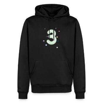 3e anniversaire watercolor étoile - Sweat à capuche Premium bio Homme - noir - Devant - Nico (187cm)