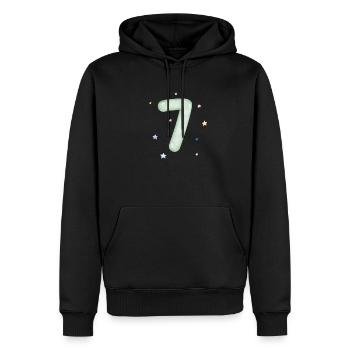 7e anniversaire watercolor étoile - Sweat à capuche Premium bio Homme - noir - Devant - Nico (187cm)