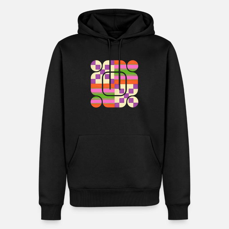 Géométrie abstraite : jouer avec les formes et les couleurs - Sweat à capuche Premium bio Homme - noir