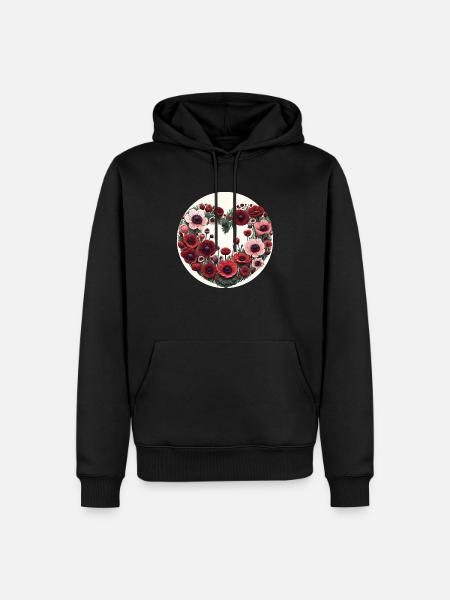 Fleurs d’anémone - Sweat à capuche Premium bio Homme - noir