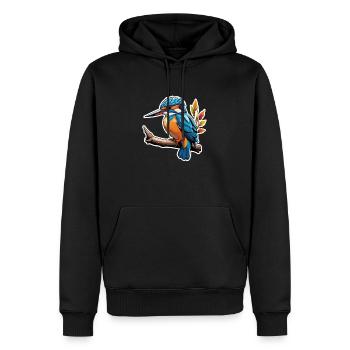 kleiner Eisvogel - Männer Premium Bio Hoodie - Schwarz - Vorne - Nico (187cm)