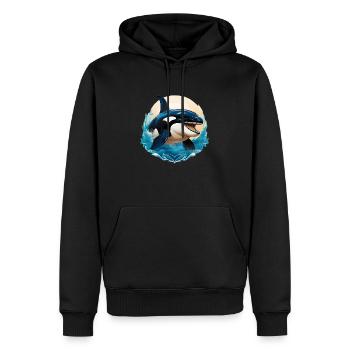 Épaulard sauvage en colère sport de motivation - Sweat à capuche Premium bio Homme - noir - Devant - Nico (187cm)