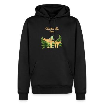 Pfifferlinge im Wald - Männer Premium Bio Hoodie - Schwarz - Vorne - Nico (187cm)