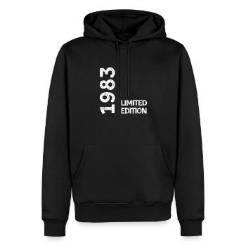 1983 Limitierte Auflage - Männer Premium Bio Hoodie - Schwarz - Vorne - Nico (187cm)