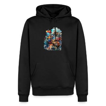 Tiny coral polyps form entire reefs - Men’s Premium Organic Hoodie - black - Front - Nico (187cm)
