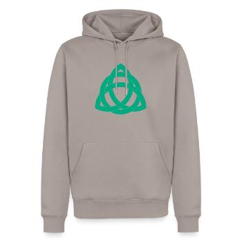 La famille et L'éternité - Sweat à capuche Premium bio Homme - taupe - Devant - Nico (187cm)