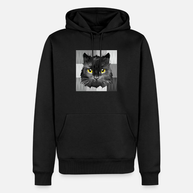 Chat - Sweat à capuche Premium bio Homme - noir