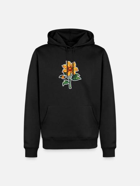 Fleurs - Sweat à capuche Premium bio Homme - noir