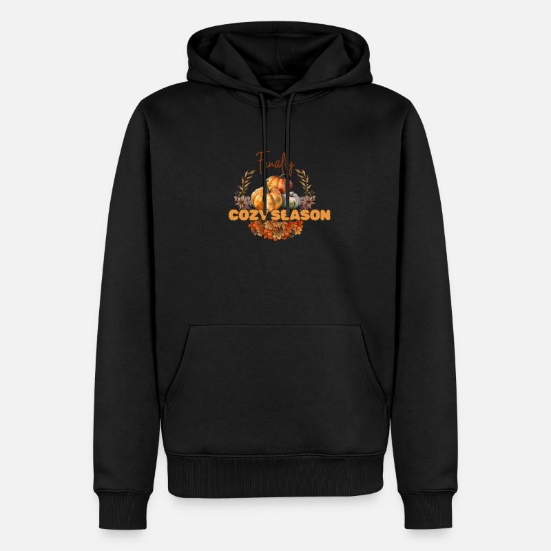 Endlich gemütliche Jahreszeit - Männer Premium Bio Hoodie - Schwarz