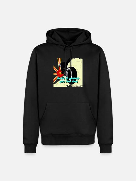 FR49 Brûle la gomme - Sweat à capuche Premium bio Homme - noir