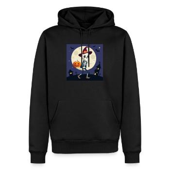 Squelette mignon au clair de lune - Sweat à capuche Premium bio Homme - noir - Devant - Nico (187cm)