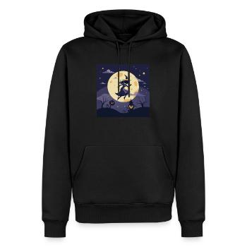 Hexe im zauberhaften Mondlicht - Männer Premium Bio Hoodie - Schwarz - Vorne - Nico (187cm)