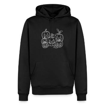 Grinsende Kürbisbande - Fröhliches Halloween - Männer Premium Bio Hoodie - Schwarz - Vorne - Nico (187cm)