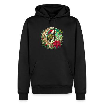 Tortue de Noël - Sweat à capuche Premium bio Homme - noir - Devant - Nico (187cm)