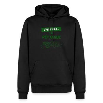 j'peux pas j'ai pétanque - Sweat à capuche Premium bio Homme - noir - Devant - Nico (187cm)