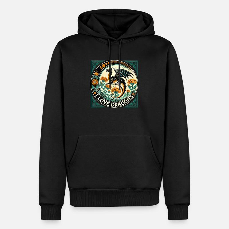 J’aime les dragons - Sweat à capuche Premium bio Homme - noir