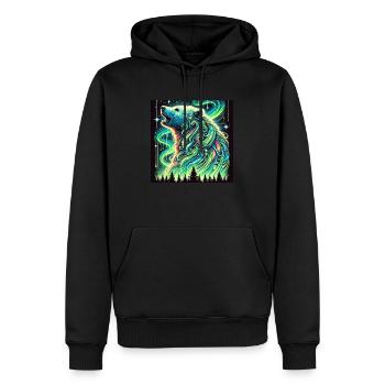 Ours Aurore - Sweat à capuche Premium bio Homme - noir - Devant - Nico (187cm)