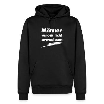 Männer - Männer Premium Bio Hoodie - Schwarz - Vorne - Nico (187cm)