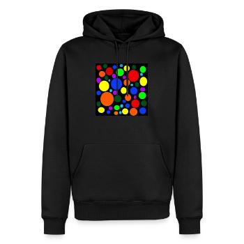 Bubbles with rainbow colors - Men’s Premium Organic Hoodie - black - Front - Nico (187cm)