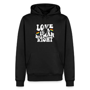 Love Is A Human Right LGBTQ Gay Pride - Men’s Premium Organic Hoodie - black - Front - Nico (187cm)
