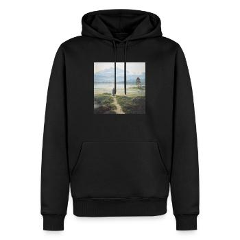 J’ai besoin d’aventure - Sweat à capuche Premium bio Homme - noir - Devant - Nico (187cm)