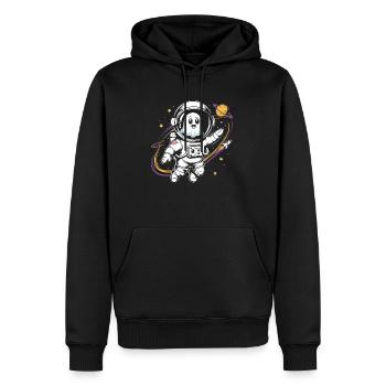 Fantôme mignon dans l’espace - Sweat à capuche Premium bio Homme - noir - Devant - Nico (187cm)