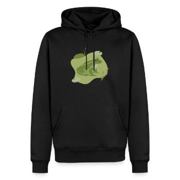 Frosch - Männer Premium Bio Hoodie - Schwarz - Vorne - Nico (187cm)