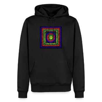 Regenbogenquadrate und -kreise - Männer Premium Bio Hoodie - Schwarz - Vorne - Nico (187cm)