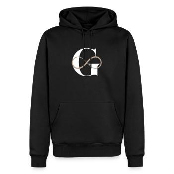 Unendlicher Buchstabe g - Männer Premium Bio Hoodie - Schwarz - Vorne - Nico (187cm)