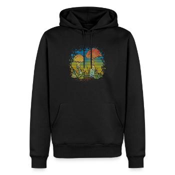 Mycètes - Sweat à capuche Premium bio Homme - noir - Devant - Nico (187cm)