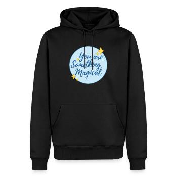 Motif magique avec « You are Something Magical » - Sweat à capuche Premium bio Homme - noir - Devant - Nico (187cm)