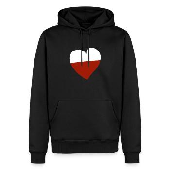 Pologne Cœur - Sweat à capuche Premium bio Homme - noir - Devant - Nico (187cm)