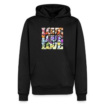 Love - Love - Love - Männer Premium Bio Hoodie - Schwarz - Vorne - Nico (187cm)