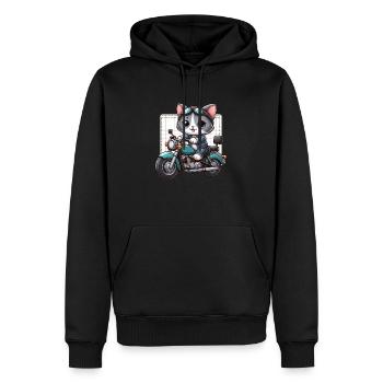 Soft Kitty Gifts - Men’s Premium Organic Hoodie - black - Front - Nico (187cm)
