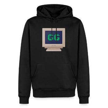 CRT design - GG (Good Game) - Sweat à capuche Premium bio Homme - noir - Devant - Nico (187cm)