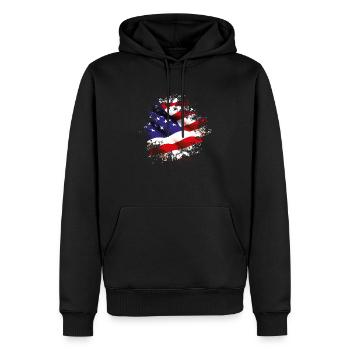 splat États-Unis - Sweat à capuche Premium bio Homme - noir - Devant - Nico (187cm)