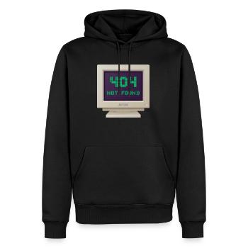 CRT Design - 404 Nicht gefunden - Männer Premium Bio Hoodie - Schwarz - Vorne - Nico (187cm)
