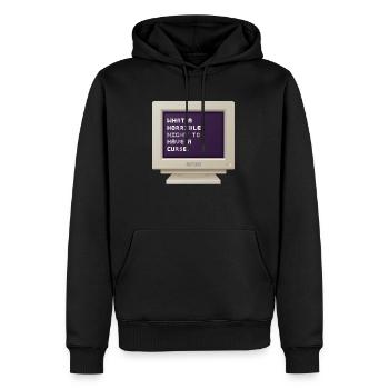 CRT Design - Was für eine schreckliche Nacht, um einen Fluch zu haben - Männer Premium Bio Hoodie - Schwarz - Vorne - Nico (187cm)