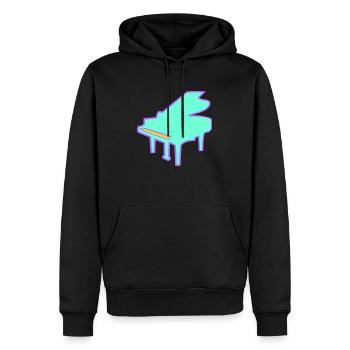Piano piano jouant instrument de musique classique - Sweat à capuche Premium bio Homme - noir - Devant - Nico (187cm)