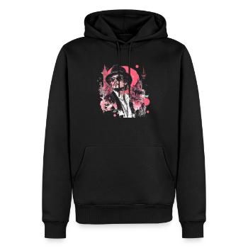Wo Retro auf Modern trifft ! - Männer Premium Bio Hoodie - Schwarz - Vorne - Nico (187cm)
